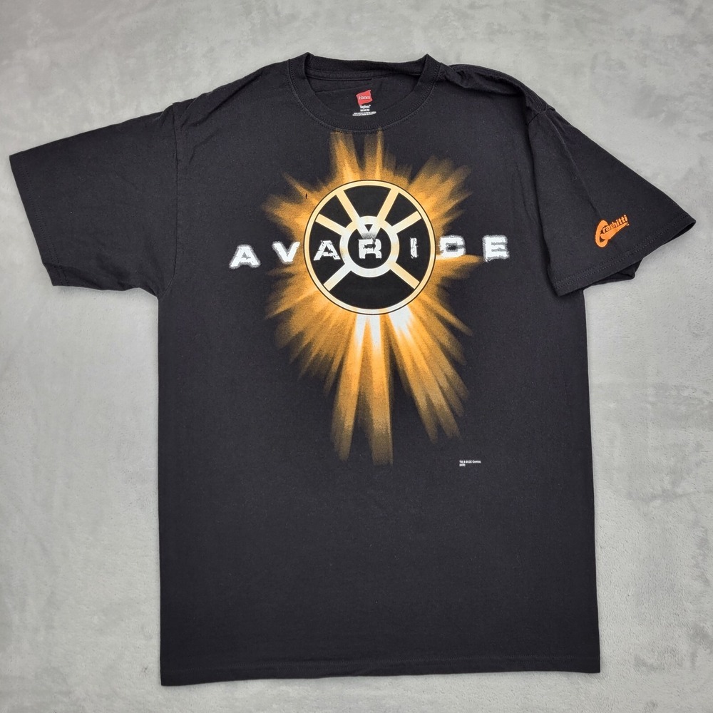 Avarice Shirt Mens Medium Black Crewneck DC Comics Superhero Graphitti Adult‎ M